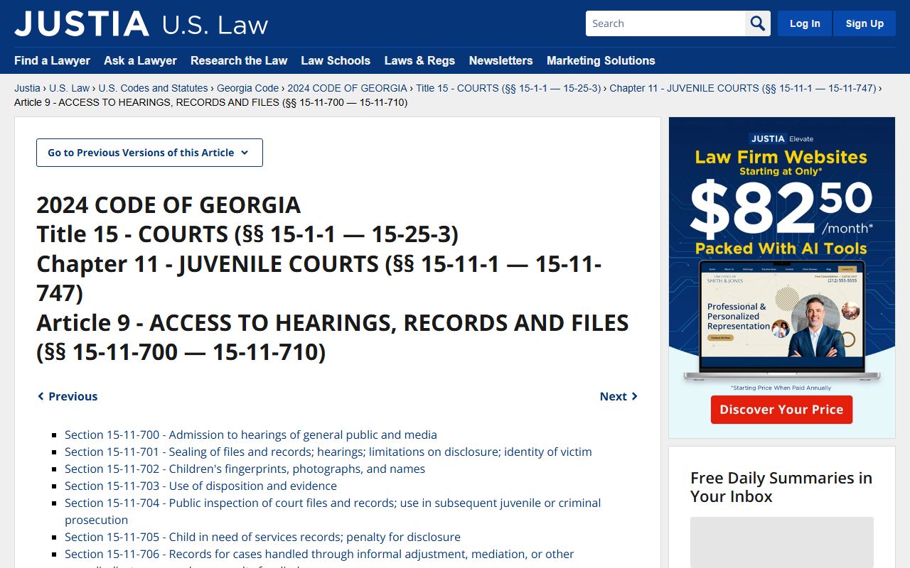 Quitman County arrest records Georgia juvenile records access article