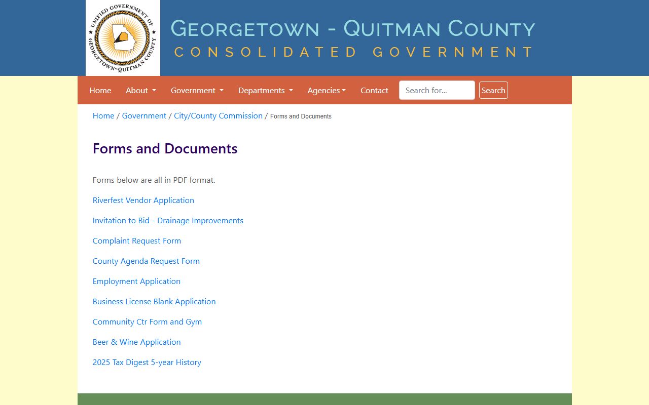 Quitman County court dockets official county forms and documents page