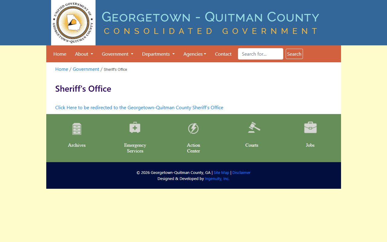 Quitman County inmate search sheriff redirect page