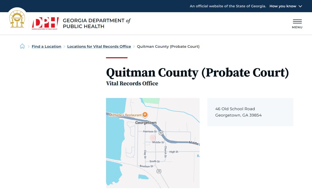 Quitman County marriage records DPH Probate Court vital records office