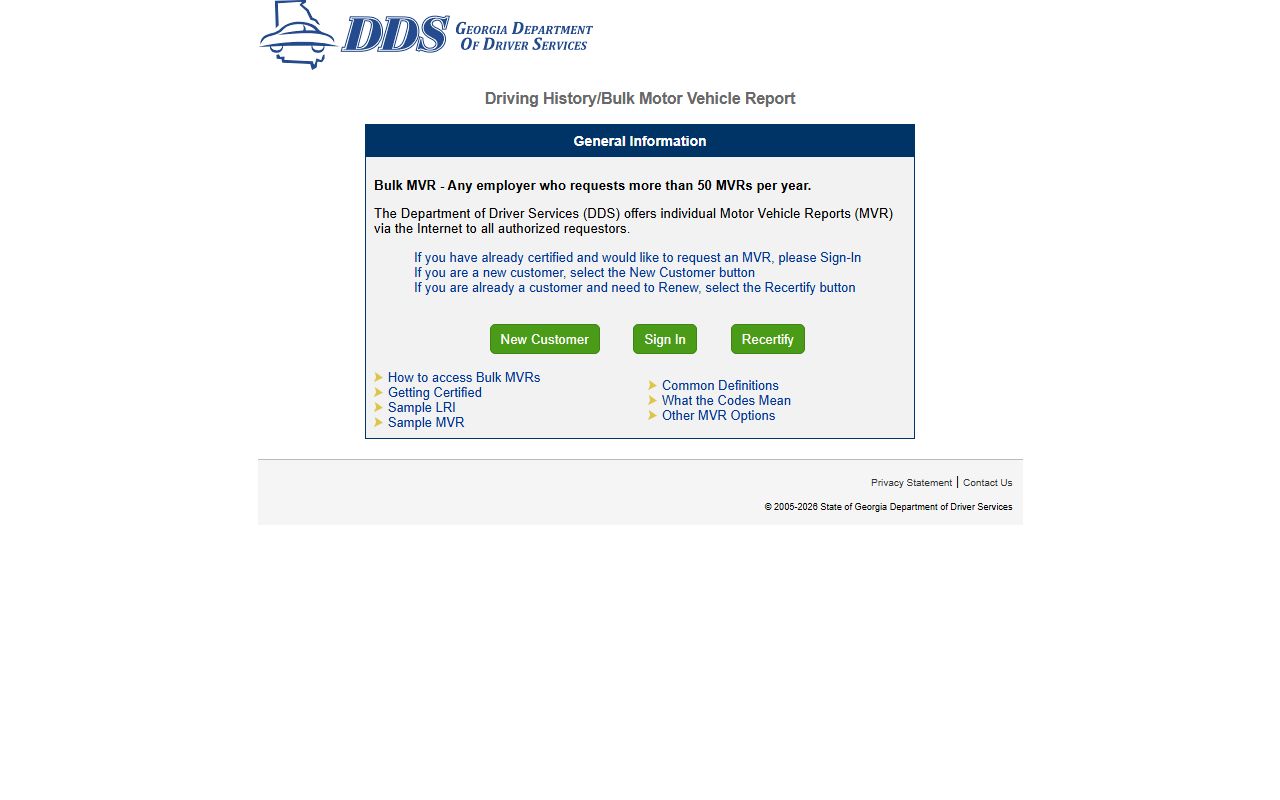 Quitman County traffic court records Georgia DDS online MVR portal